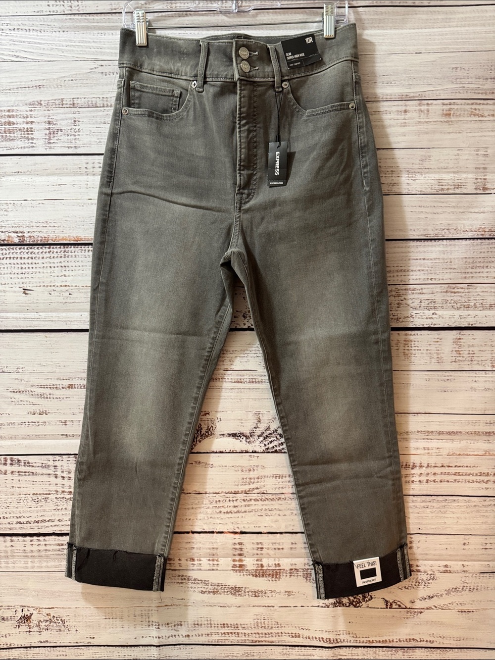 Express Women's Straight Leg Jeans in Gray